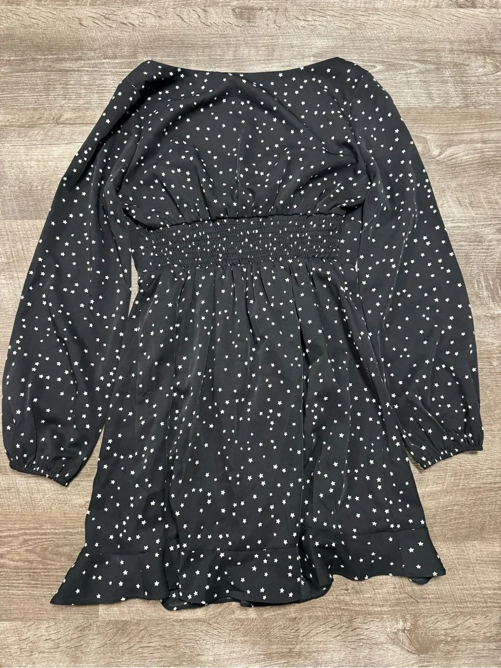 Altard State Long Sleeve Black Dress with White Stars Size Medium - Picture 8 of 8